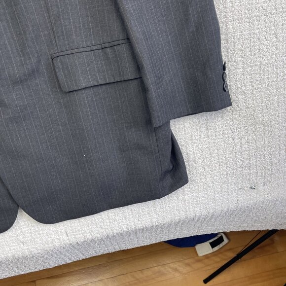 VTG Canada made Calvin Klein 44S Blazer Men Wool Dark Grey Lined Suit Jacket - Picture 5 of 16